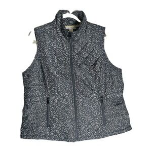 Cj Banks Blue Polka Dot Vest Womans Size 1X Full Zip